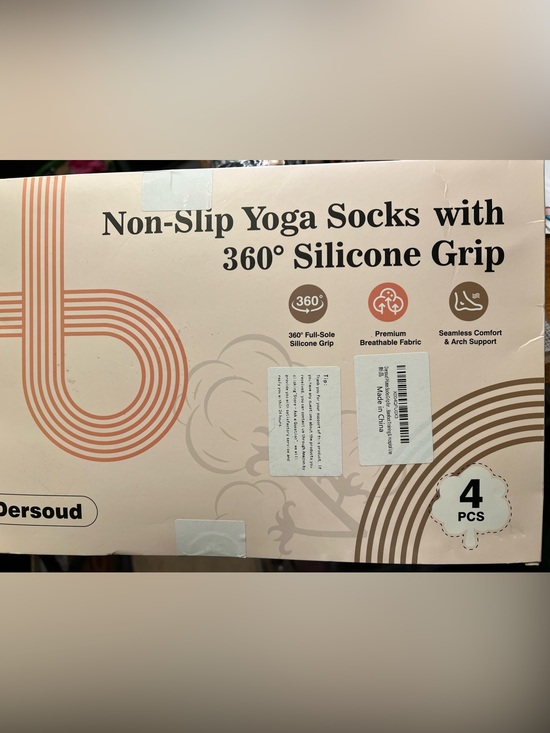 Accessories - Non-Slip Yoga Socks 360° Silicone Grip – Variety Pack of 4 NWT